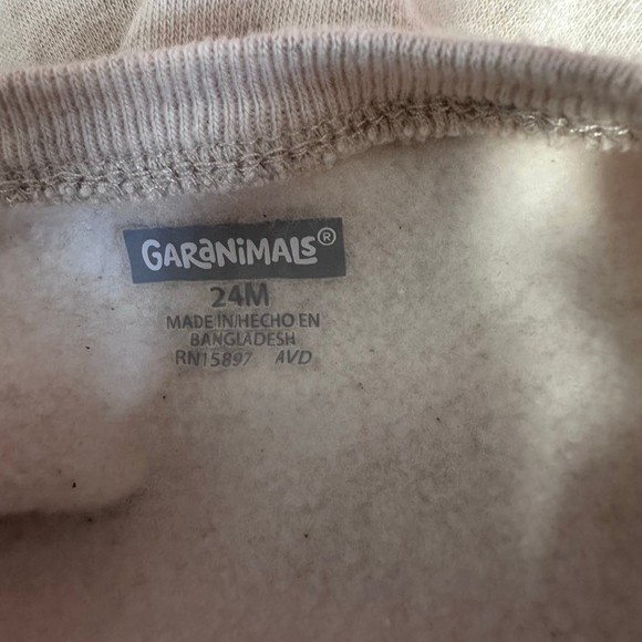 Lot of 2 Baby Girl Garanimals Sweatshirts 24 Months Beige Pink Leopard Cat - Picture 6 of 6